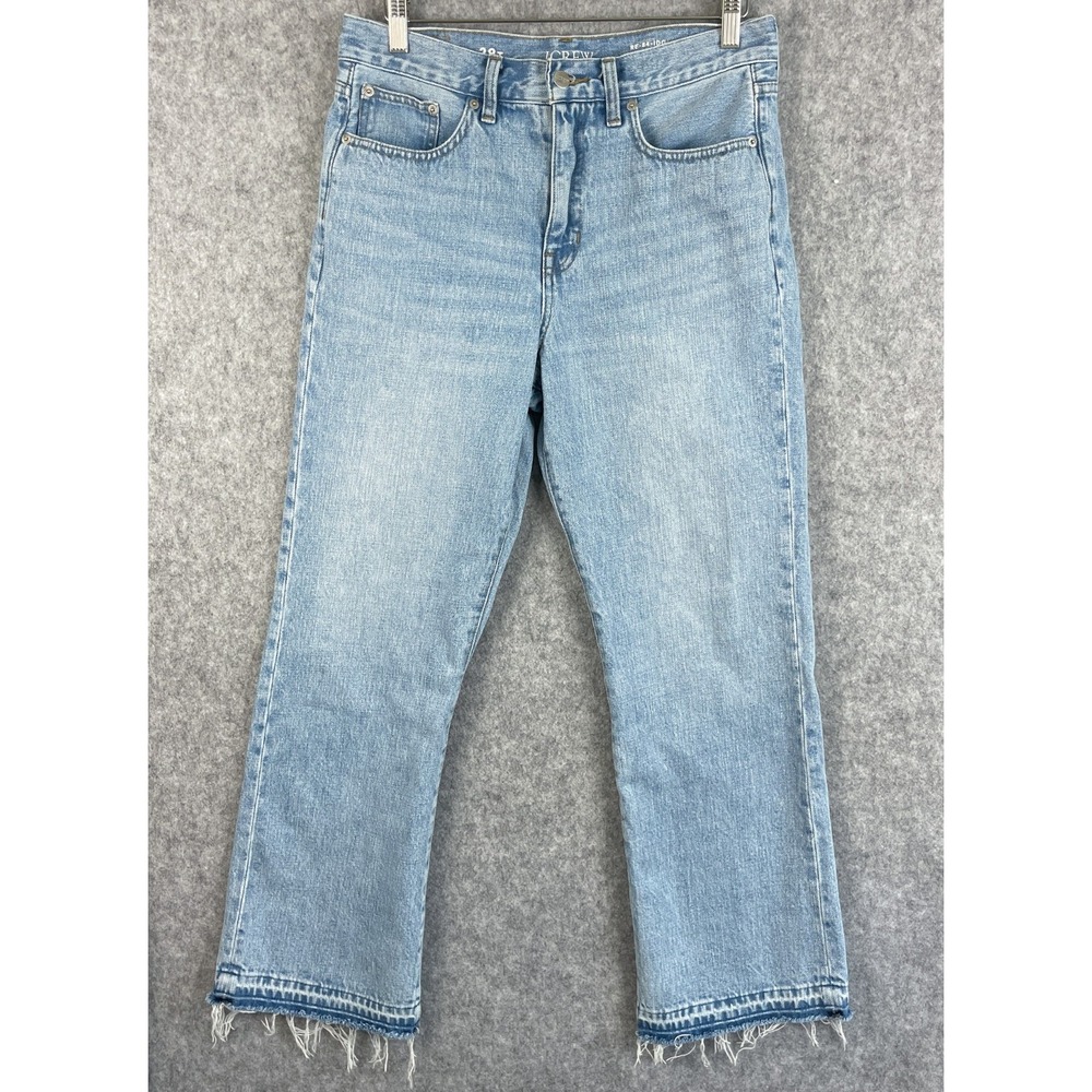 J. Crew Kick Out Crop Jeans Womens 28T Light Wash Flare Stretch High Rise CH963